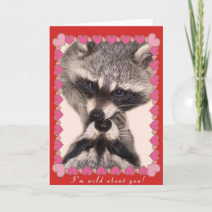 Kissing Raccoons Feestdagen Kaart