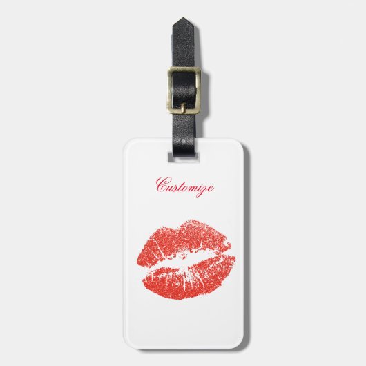 Kissing Red lips Thunder_Cove Bagagelabel (Voorkant verticaal)