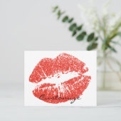 Kissing Red lips Thunder_Cove Briefkaart (Staand voorkant)