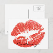Kissing Red lips Thunder_Cove Briefkaart (Voorkant / Achterkant)