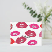 Kissing Red lips Thunder_Cove Briefkaart (Staand voorkant)