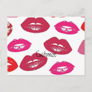 Kissing Red lips Thunder_Cove Briefkaart
