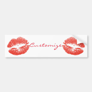 Kissing Red lips Thunder_Cove Bumpersticker