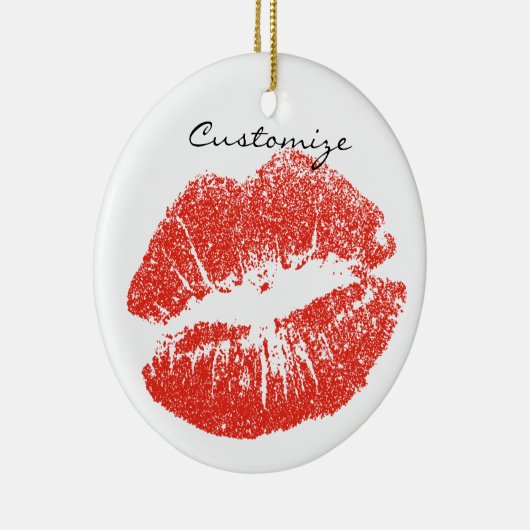 Kissing Red lips Thunder_Cove Keramisch Ornament (Rechts)