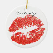 Kissing Red lips Thunder_Cove Keramisch Ornament (Voorkant)