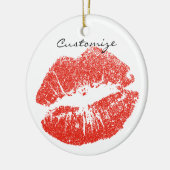 Kissing Red lips Thunder_Cove Keramisch Ornament (Links)