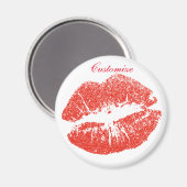 Kissing Red lips Thunder_Cove Magneet (Voorkant / Achterkant)
