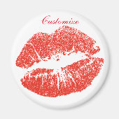 Kissing Red lips Thunder_Cove Magneet (Voorkant)