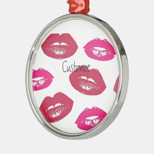 Kissing Red lips Thunder_Cove Metalen Ornament (Links)