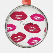 Kissing Red lips Thunder_Cove Metalen Ornament (Voorkant)