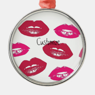 Kissing Red lips Thunder_Cove Metalen Ornament