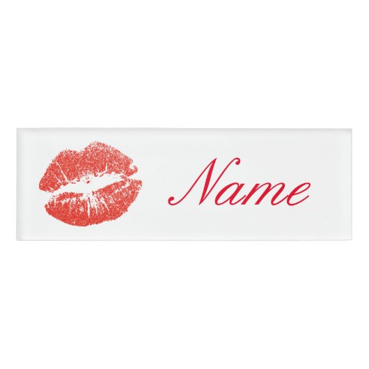 Kissing Red lips Thunder_Cove Naambadge (Voorkant)