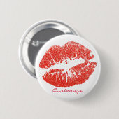 Kissing Red lips Thunder_Cove Ronde Button 5,7 Cm (Voorkant /achterkant)