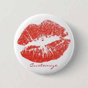 Kissing Red lips Thunder_Cove Ronde Button 5,7 Cm