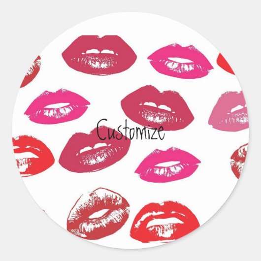 Kissing Red lips Thunder_Cove Ronde Sticker (Voorkant)