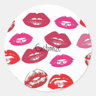 Kissing Red lips Thunder_Cove Ronde Sticker