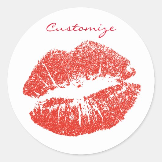 Kissing Red lips Thunder_Cove Ronde Sticker (Voorkant)