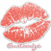 Kissing Red lips Thunder_Cove Sticker (Voorkant)