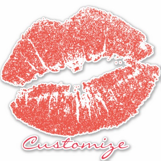Kissing Red lips Thunder_Cove Sticker (Voorkant)