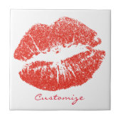 Kissing Red lips Thunder_Cove Tegeltje (Voorkant)