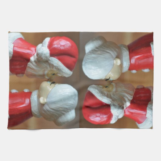 Kissing Santas Theedoek (Horizontaal)