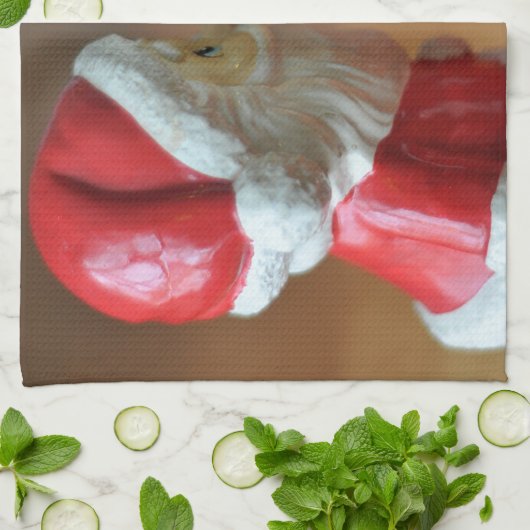 Kissing Santas Theedoek (Gevouwen)