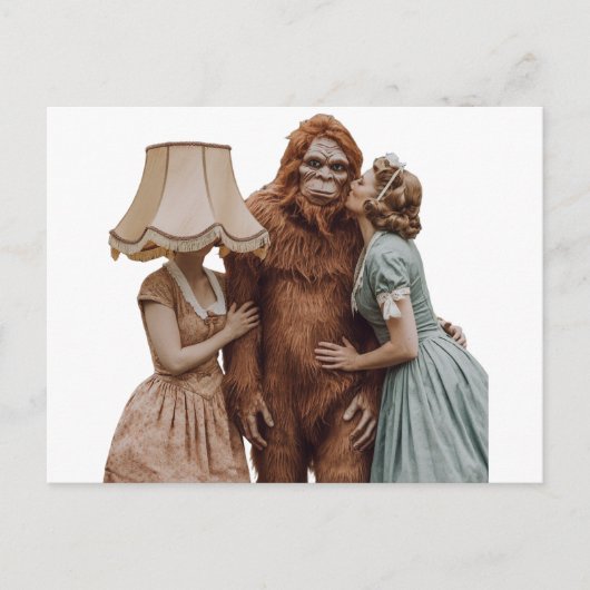 Kissing Sasquatch Briefkaart (Voorkant)