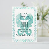 Kissing Seahorses Bruiloft Dank U in Turquoise Bedankkaart (Staand voorkant)