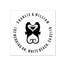 Kissing Seahorses Love Beach Bruiloft Rubber Stamp