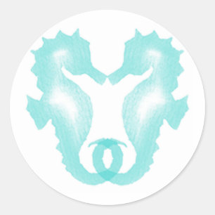 Kissing Seapaarden Ronde Sticker