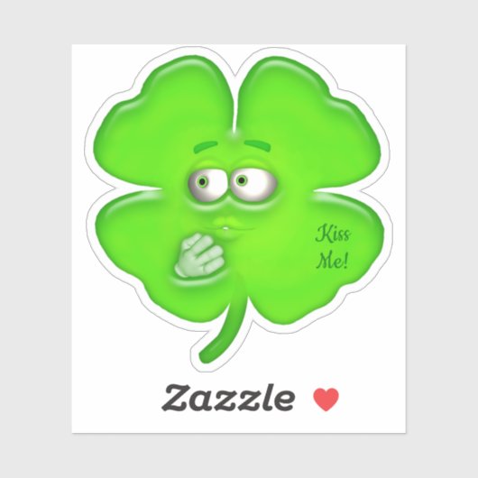 Kissing Shamrock Sticker (Vel)