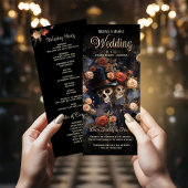Kissing Skeletons Bloemen Trouwprogramma Programmakaart