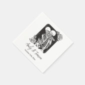 Kissing Skeletons Halloween Gothic Bruiloft Servet (Hoek)
