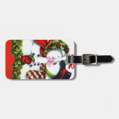 Kissing Snowman Couple Bagagelabel (Voorkant horizontaal)