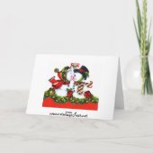 Kissing Snowman Couple Feestdagen Kaart (Achterkant)