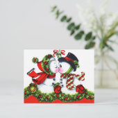 Kissing Snowman Couple Feestdagenkaart (Staand voorkant)