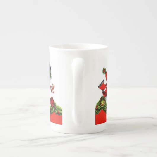 Kissing Snowman Couple Porselein Kop (Achterkant)