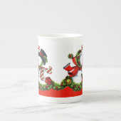 Kissing Snowman Couple Porselein Kop (Voorkant)