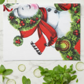 Kissing Snowman Couple Theedoek (Gevouwen)
