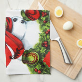 Kissing Snowman Couple Theedoek (Quarter Fold)
