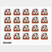 Kissing Snowman Couple Vierkante Sticker (Vel)