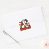 Kissing Snowman Couple Vierkante Sticker (Envelop)
