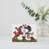 Kissing Snowman Couple Visitekaartje (Staand voorkant)