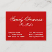 Kissing Snowman Couple Visitekaartje (Achterkant)