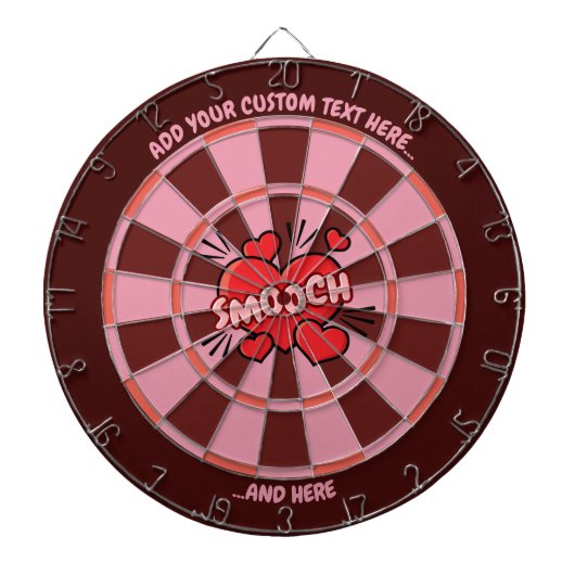 Kissing Sound Effect Dartbord met aangepaste tekst (Voorkant)