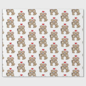 Kissing Teddy Bears Cadeaupapier (Vlak)