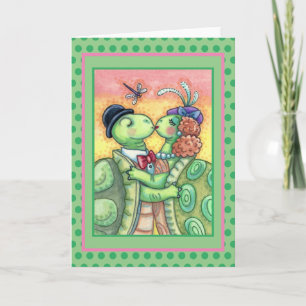 KISSING TURTLE SWEETHEARTS, CUTE TARPON VALENTIJN FEESTDAGEN KAART