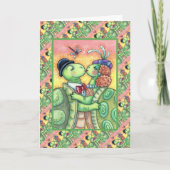 KISSING TURTLE SWEETHEARTS, CUTE TARPON VALENTIJN FEESTDAGEN KAART (Voorkant)