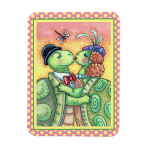 KISSING TURTLE SWEETHEARTS, CUTE TARPON VALENTIJN MAGNEET