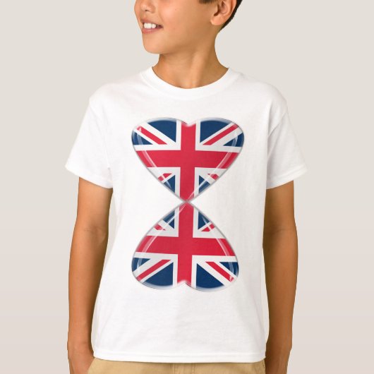 Kissing UK Hearts Flags T-shirt (Voorkant)